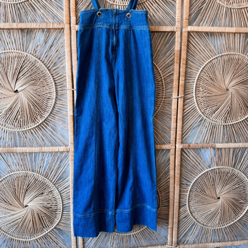 Pilcro and the Letterpress by Anthropologie Denim Wide Leg Retro Jeans w/ straps - Picture 8 of 10